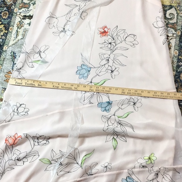 🇮🇹 PIETRO BRUNELLI Maternity Blush Floral Chiffon and Crepe Georgette Lined Gown - Picture 8 of 11